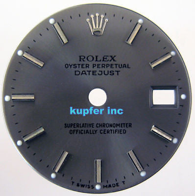 Rolex Ladies Datejust Dial - Charcoal and Silver - Kupfer Jewelry