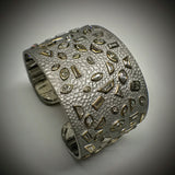 "Diamond Emily" 18kwg Solid wide love-cuff Bracelet by Kupfer Design