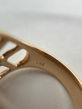 "Basketweave" Rose gold ring with diamonds by Kupfer Design