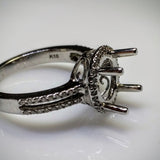 EmilyK. Engagement Ring in 18kt White Gold by EmilyK. (Mounting ONLY) - Kupfer Jewelry - 4