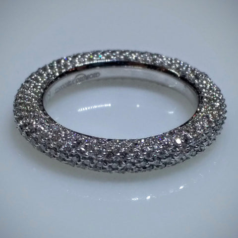 Giorgio Visconti Giorgio Visconti Micro Pave White Gold Wedding Band - Kupfer Jewelry - 1